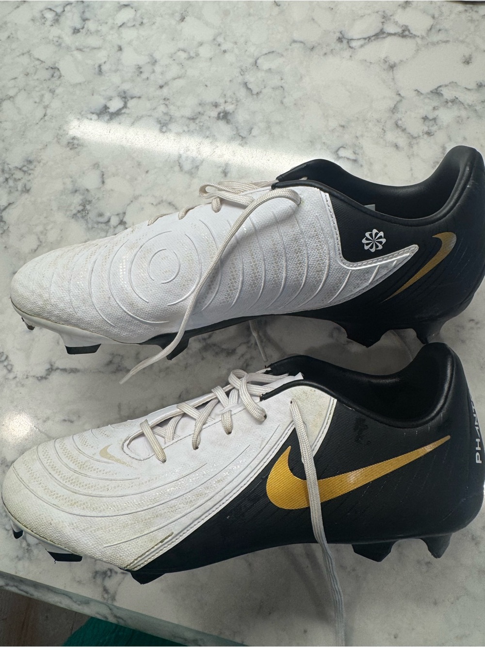Nike Men's White, Black & Gold Soccer Cleats